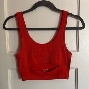 Urban Outfitters Red Ribbed Crop Top